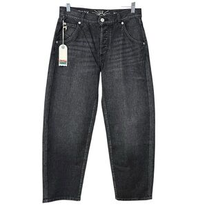 Daily Blue Mantra Barrel Leg Jeans Onyx Black 26 NWT Minimalist Boho Western